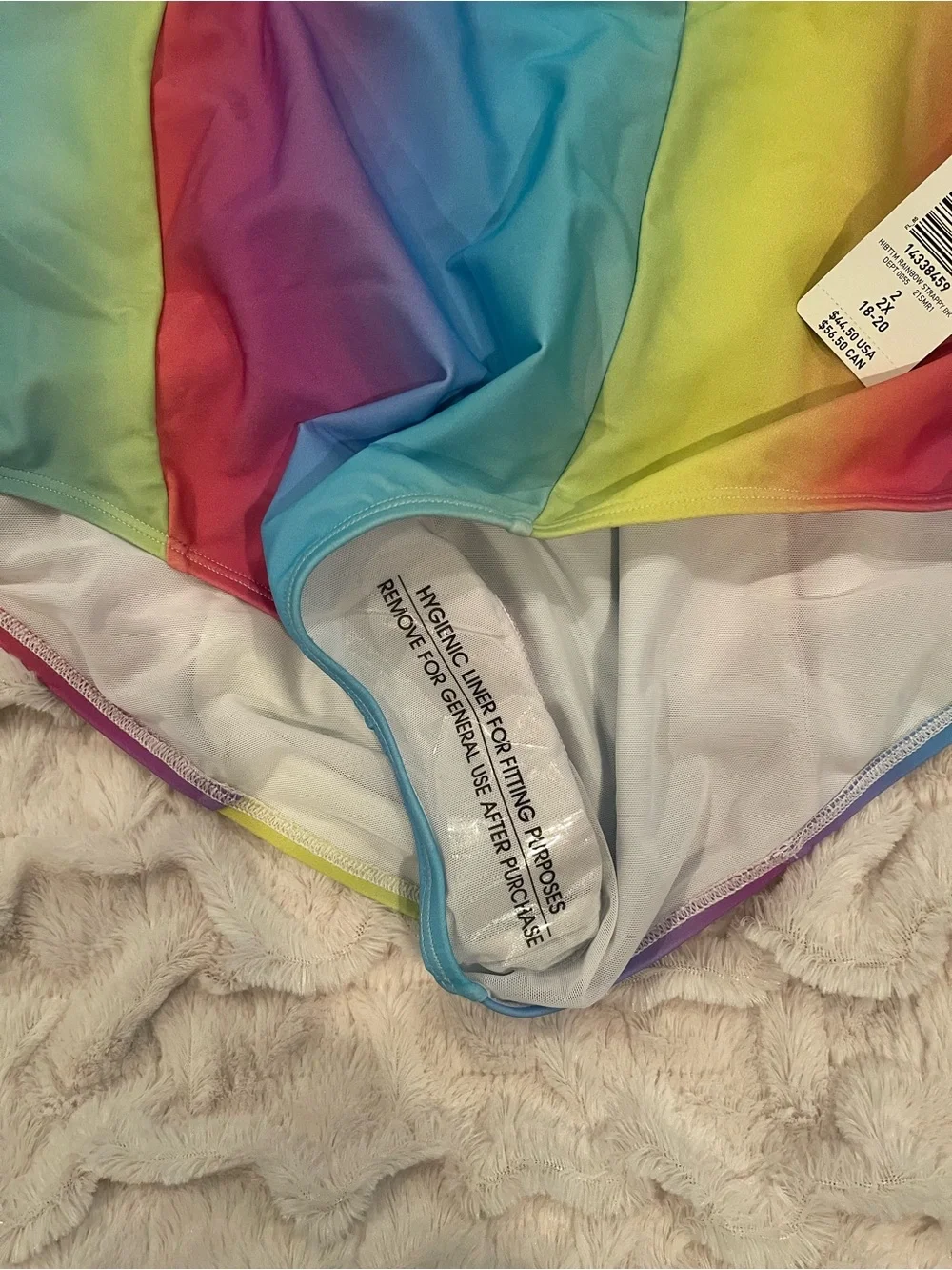 Torid Rainbow Ombre High‎ Waisted Strappy Back Bikini Bottoms Size 2X 18-20 NEW
